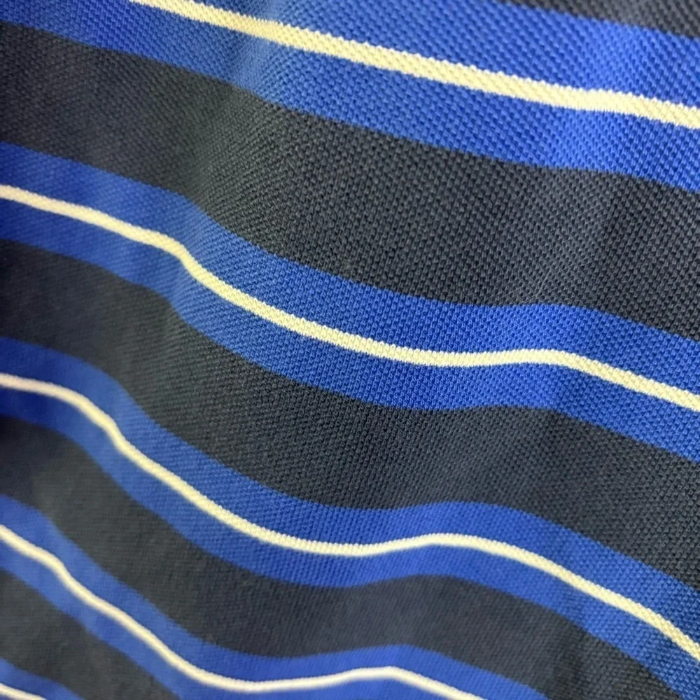 Ralph Lauren Blue and White Polo Shirt Classic Striped Design